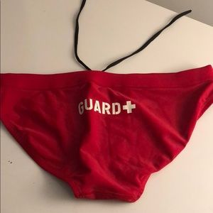 Red lifeguard bikini bottoms